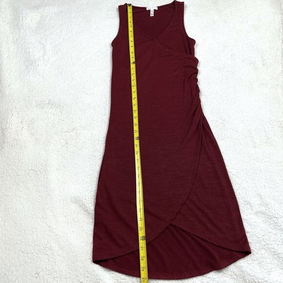 Leith Melange Wrap Ruched Dress Womens Size XS Red Dresses - Picture 15 of 16